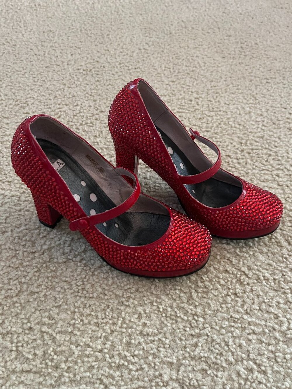 Handmade Dorothy Ruby Red Slippers Size 5.5